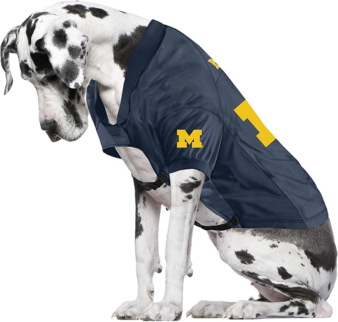 Littlearth NCAA Michigan Wolverines Stretch Pet Jersey, Team Color, Big Dog