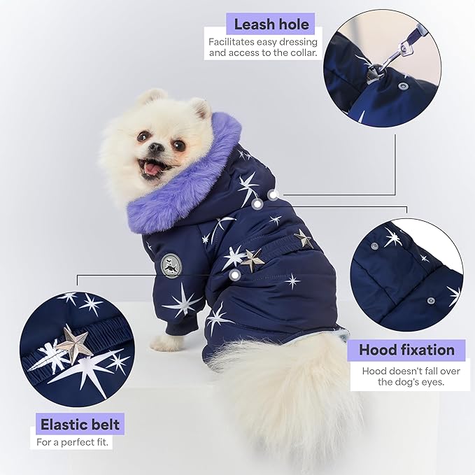 Waterproof Full Body Winter Jacket, Snow Snowsuit, Perfect for Cold Weather (L: Chest 16.93'', Length 12.6'')