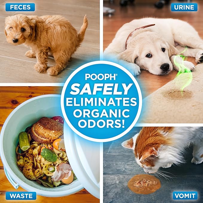 POOPH Pet Odor Eliminator Kitty Litter Box Deodorizer - 2-32oz Bottles - Dismantles Odors on a Molecular Basis, Cats, Freshener, Eliminator, Urine, Poop, Pee, Deodorizer, Fresh, Clean