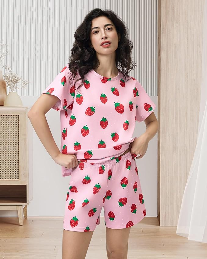 XPUDAC Matching Dog and Owner Clothes Womens Pajama Set Loungewear Short Sleeve Tee and Shorts, Owner and Pet Pajamas Are Sold Separately, L