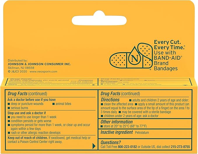 Neosporin + Maximum-Strength Pain Relief Dual Action Ointment, First Aid Topical Antibiotic & Analgesic Ointment for 24-Hour Infection Protection with Bacitracin Zinc & Pramoxine HCl,.5 oz (Pack of 2)