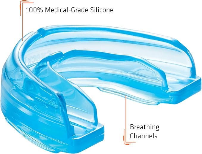 Mouth Guard for Braces, Sports Mouthguard for Football, Lacrosse, Hockey, Basketball, Strapless, Youth & Adult