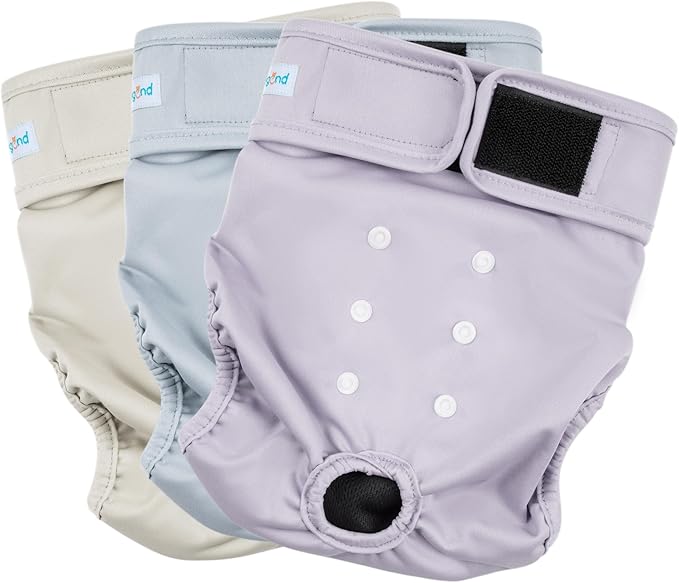 Paw Legend Washable Reusable Female Dog Period Diapers for Heat Doggie Puppy Diapers for Female Dogs (3 Pack, Medium)