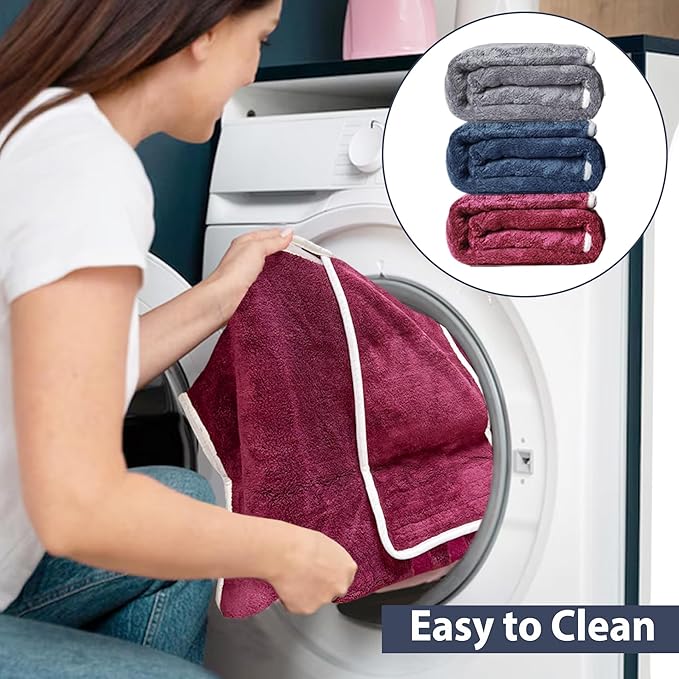Dog Bathrobe Drying Coat - Super Absorbent Bath Robe for Large Dogs, Soft Adjustable Collar & Belly Strap Fast Drying Pet Towel for Dogs and Cats (Grey, Large)