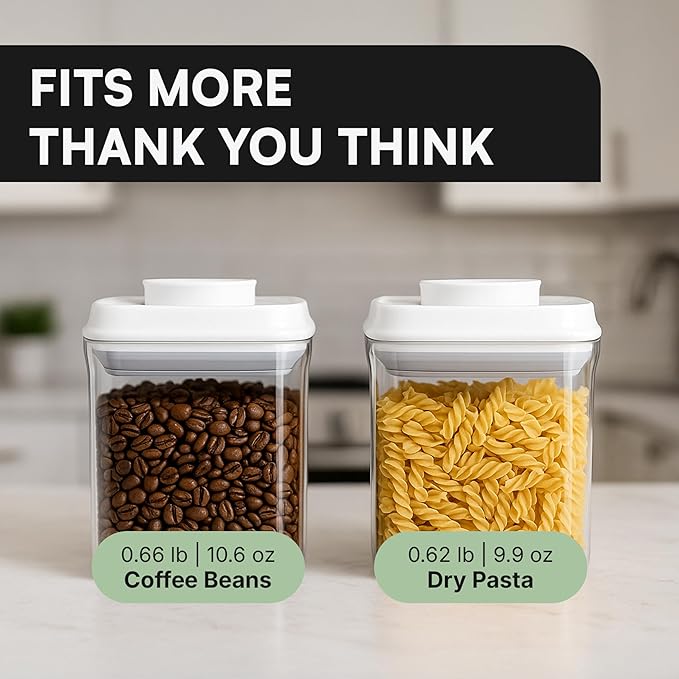Bop Top Airtight Food Storage Containers with Lid 30 oz | Kitchen Canister Sets | Air Tight Pantry Container | Pop Top Dry Food Storage Containers for Snacks, Sugar, Flour, Baking, Cereal, Pasta