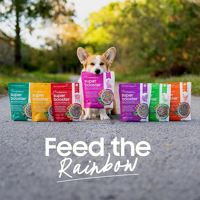 smallbatch Freeze Dried Dog Treats, Superfood Food Topper Duck Bites for Dogs & Cats, Probiotics, Organic Ingredients, High Protein, Grain Free Healthy Treat or Food Topper, Made in the USA, 7 oz Bag