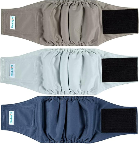 Paw Legend Washable Dogs Diapers Male Dog Belly Bands for Male Dogs Diapers Reusable Puppy & Doggie Diapers Male (3 Pack, XX-Large)