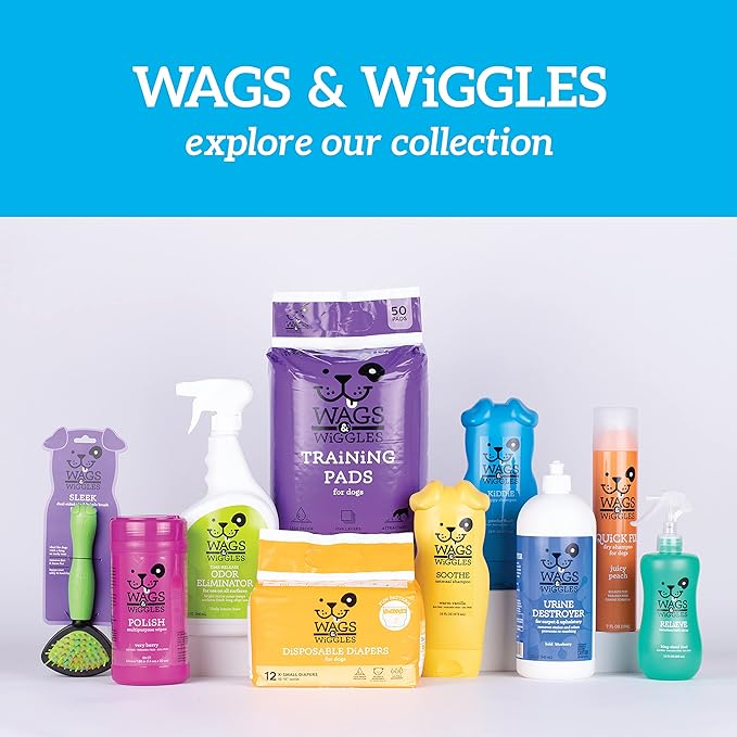 Wags & Wiggles Freshen Deodorizing Dog Shampoo, Very Berry Scent - Odor-Eliminating Dog Shampoo with Tea Tree Oil and Safflower for Smelly Dogs, Paraben Free, 16 Fl Oz
