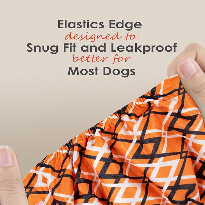 wegreeco Washable Male Dog Belly Band (Stylish Pattern)- Pack of 3 - Washable Male Dog Belly Wrap, Dog Diapers Male (Yellow Geometric, X-Small)