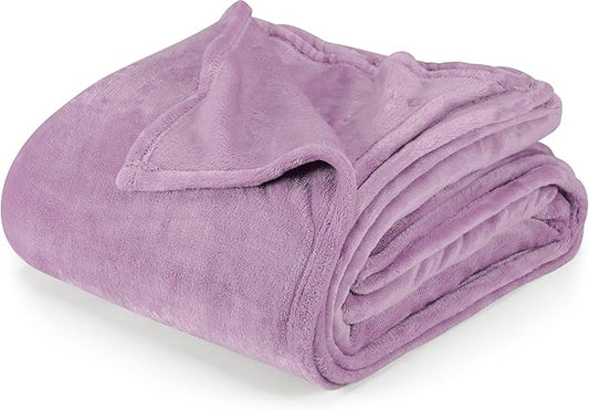 Utopia Bedding Lilac Fleece Blanket California King Size Lightweight Fuzzy Soft Anti-Static Microfiber Bed Blanket (102x96 Inch)