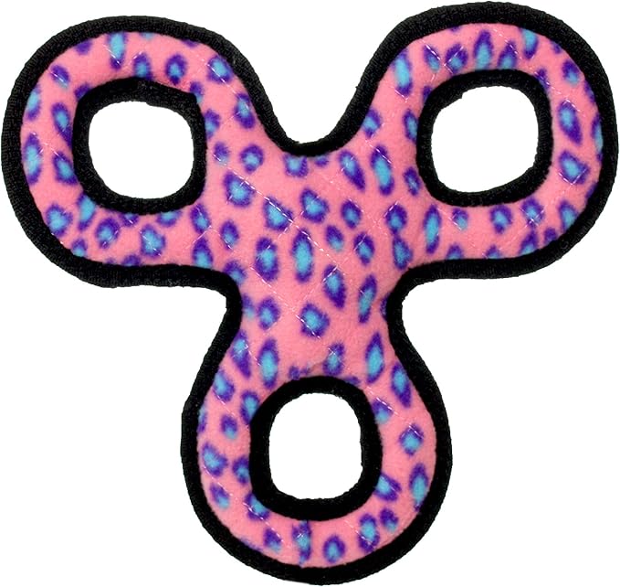 TUFFY - World's Tuffest Soft Dog Toy - Junior 3 Way Tug - Squeakers - Multiple Layers. Made Durable, Strong & Tough. Interactive Play (Tug,Toss & Fetch). Machine Washable & Floats (Pink 2 Pack)