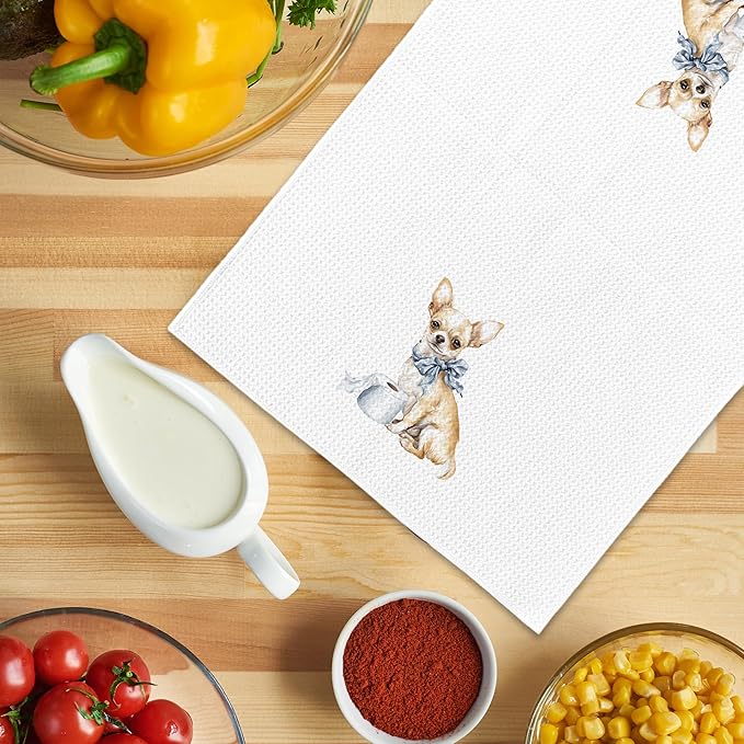 Funny Chihuahua Gifts Bathroom Hand Towels, Dog Bathroom Decor, Gifts for Chihuahua Lovers Dish Tea Towels, Kids Bath Room Washroom Toilet Decorative Hand Towel 16x24 Inch