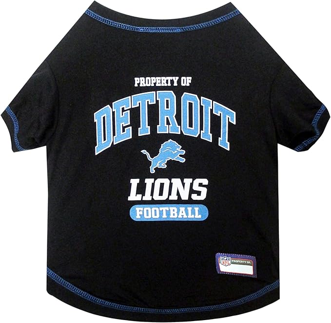 NFL Detroit Lions Dog T-Shirt for Pets, Size Small. Officially Licensed Pet Shirt with Team Logo, Soft Stretchable Comfort Fit Apparel for Dogs & Cats