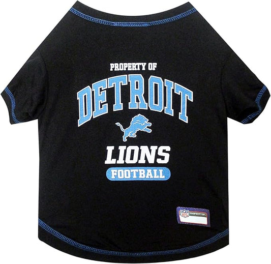 NFL Detroit Lions Dog T-Shirt for Pets, Size Small. Officially Licensed Pet Shirt with Team Logo, Soft Stretchable Comfort Fit Apparel for Dogs & Cats