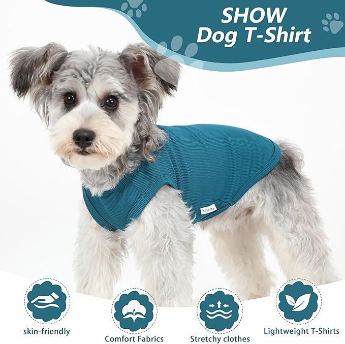 2 Pack Dog Clothes for Small Dogs Summer Dog Shirt Vest Girl Boy Lightweight Puppy T-Shirts Blank Soft and Cool Pet Clothing Sleeveless Medium Large Dog Outfit (Light Blue+Dark Cyan, X-Small)