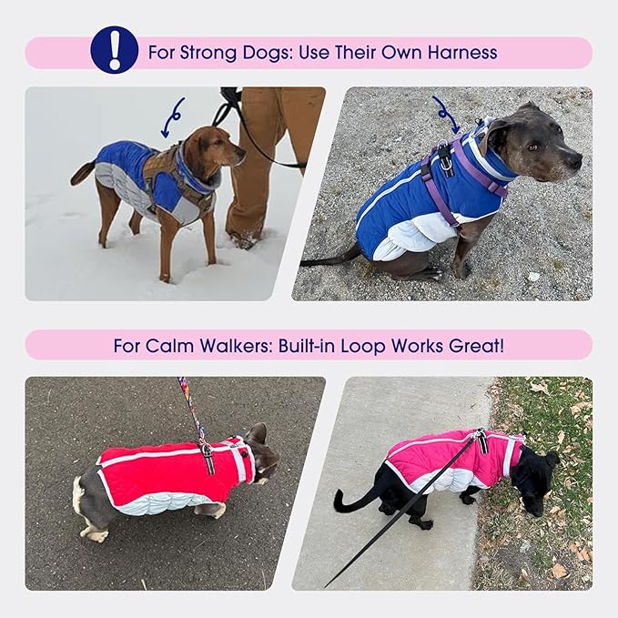 FUAMEY Dog Coat for Small Dogs,Waterproof Dog Winter Jacket with Harness Built in Puppy Cold Weather Coats Reflective Pet Vest with Zipper Warm Fleece Dogs Snowsuit Windproof Grey Camo XS