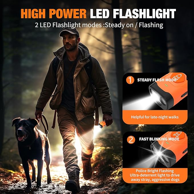 2025 Ultrasonic Dog Bark Control Device | Rechargeable Anti Barking Device, 35FT Long-Range No Shock Dog Trainer, Safe & Humane One-Button Bark Deterrent for Indoor & Outdoor Use