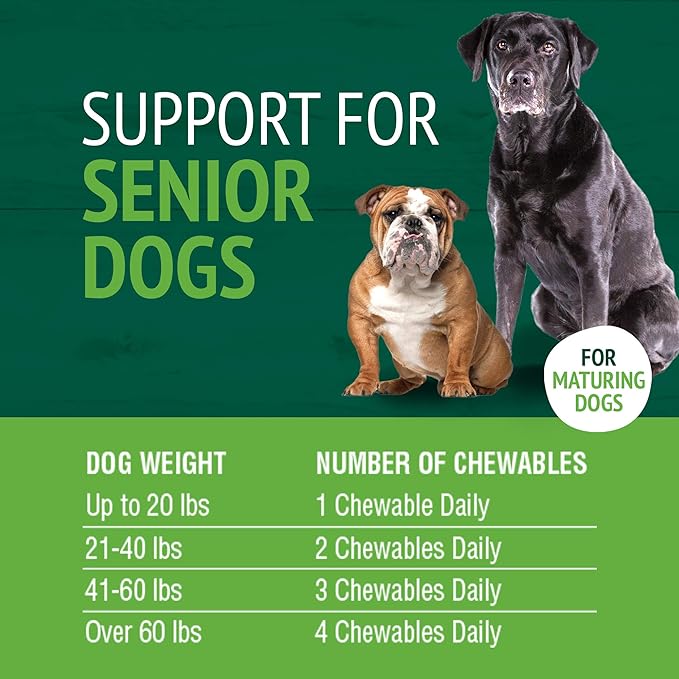 PetNC Natural Care Senior Multi Chewables for Dogs, 60 Count (Pack of 2)