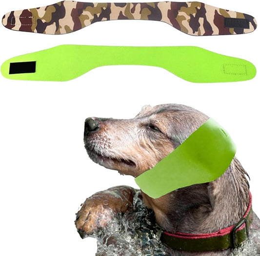 2pcs Dog Ear Covers for Swimming, Ear Protection for Dogs Bathing, Dog Bath Supplies, Ears Wrap for Dogs, Waterproof Ears Covers Swimming Cap, Adjustable Shower Cap (Green, Camouflage, L)