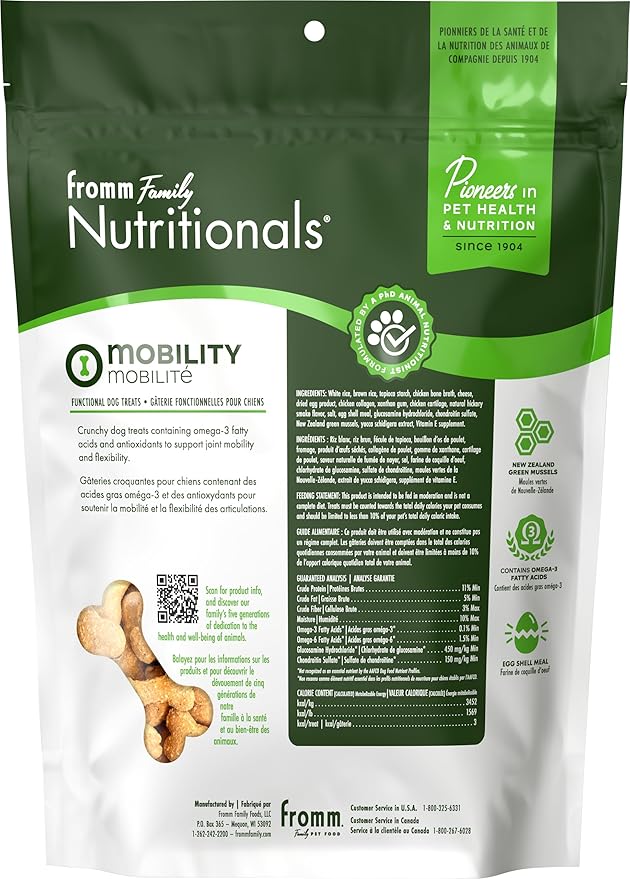 Fromm Family Nutritionals Functional Dog Treat Variety Pack - Premium Dog Treats to Support Digestion, Mobility, & Immunity - Pack of (3) 6 oz Bags