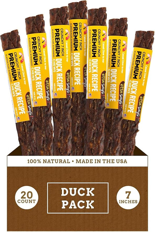 etta says! 7" Crunchy Duck Chews - 20 Ct