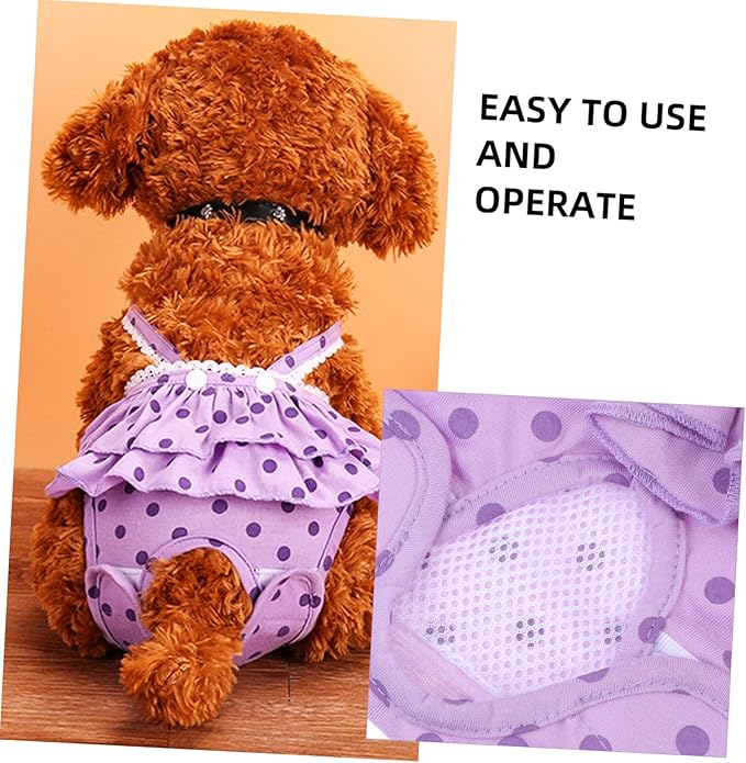 1pc Pet Diaper for Female Dogs Comfortable Underpant for Menstruation Cute Dot Skirt Carpets and Furniture from Stains for Estrus and
