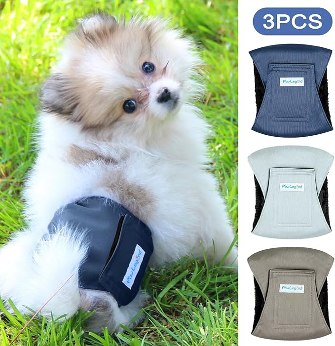 Paw Legend Washable Dogs Diapers Male Dog Belly Bands for Male Dogs Diapers Reusable Puppy & Doggie Diapers Male (3 Pack, X-Large)