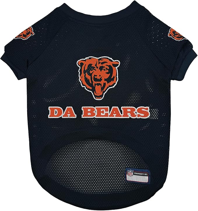 NFL Chicago Bears Raglan Jersey Da Bears - X-Small. Cutest Football Jersey for Dogs & Cats