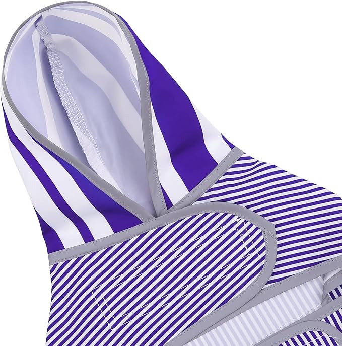 Dog Raincoat for Large Dogs Puppies Waterproof Jacket Hooded Rain Coats with Reflective Strips Leash Hole & Poncho Adjustable Fit (Bluestripe,L)
