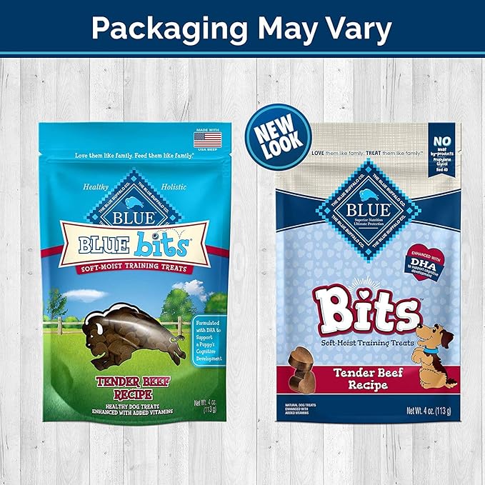 Blue 2 Pack of Tender Beef Recipe Bits Dog Treats, 4 Ounces Each