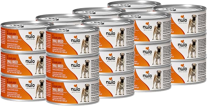Nulo Small Breed Grain-Free Turkey & Lentils Recipe Adult Wet Canned Dog Food 5.5 Ounce, 24 Cans