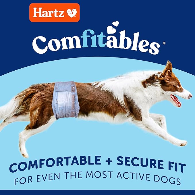 Hartz Comfitables Disposable Male Dog Wraps with Stretchy Waistband, Large 12 Count