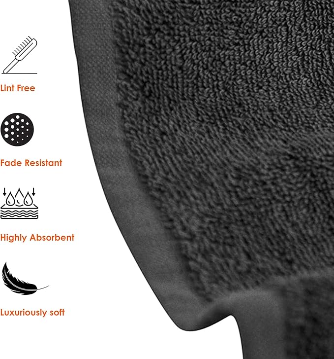Hotel & Spa 100% Cotton Washcloths Pack of 24, Ultra Soft, Quick Dry, Lightweight, Highly Absorbent, Perfect for Face, Hands, Spa, Gym, Hotel, Resort & Daily Use (Grey - 12" x 12")
