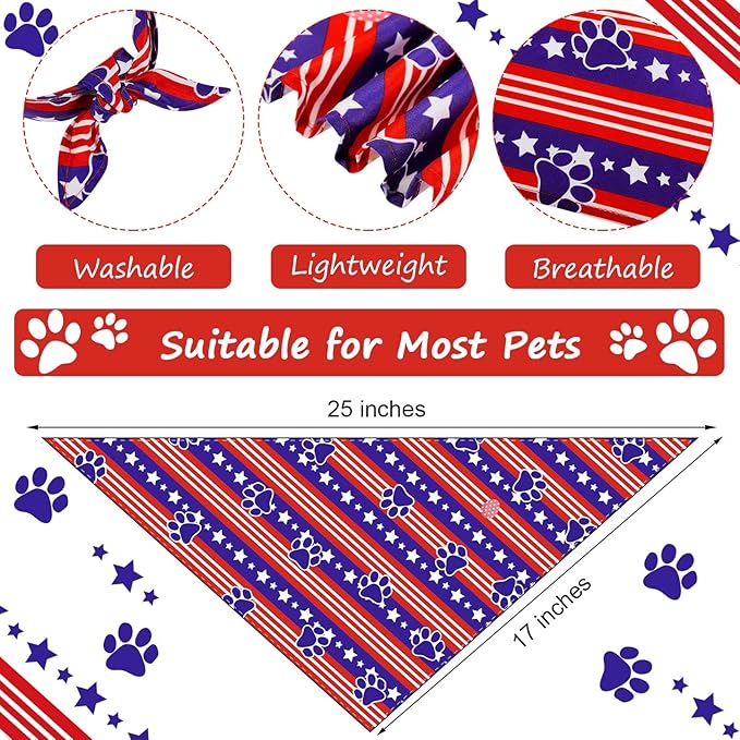 Weewooday 9 Pcs Holiday Dog Bandanas Easter Bandanas Patriotic Birthday Scarf Adjustable Large Pet Washable Scarves for Large Dog Supply(Fresh Pattern)