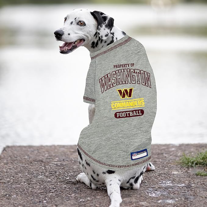 NFL Washington Commanders Dog T-Shirt X-Small. - Licensed Shirt for Pets Team Colored with Team Logos- Premium Stretchable Materials for The Comfort of Your Dog & Cat