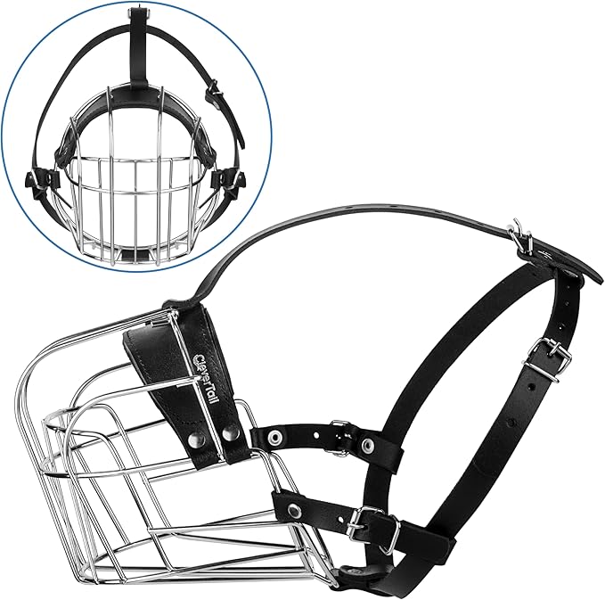 XL Metal Dog Muzzle for Large Sized Dogs – Heavy Duty Rottweiler Muzzle – Basket Extra Large Dog Muzzles for Barking and Biting Cane Corso, Mastiff, Labrador, Bulldog and Other Big Breeds