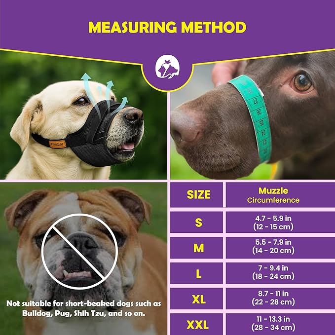 Dog Muzzle for Small Dogs - Soft Breathable Muzzle for Small Dog with Air Mesh | Adjustable Dogs Muzzles to Prevent Biting | Puppy Mussels for Grooming Barking Chewing Allows Panting Drinking