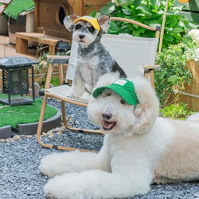 Pet Dog Baseball Cap, Cat Hat, Cat Dog Sun Cap with Ear Holes, Adjustable Puppy Outdoor Sun Hat (Green, X-Large)