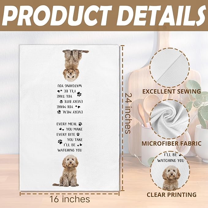 Cockapoo Gifts Dog Kitchen Towels, Gifts for Cockapoo Lovers Women Men Hand Towel, Every Meal You Make Funny Decorative Tea Dish Towels for Kitchens, Funny CockapooDog Kitchen Decor, 16x24in