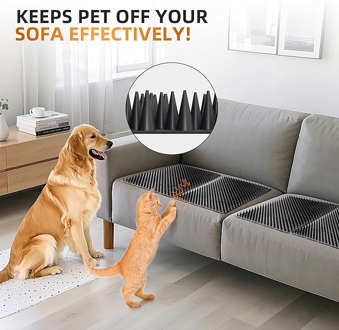 5 Pack Scat Mats for Dogs – Heavy Duty Solid PP Pet Deterrent Mats to Keep Dogs Off Couch & Furniture – Durable for Indoor & Outdoor Use