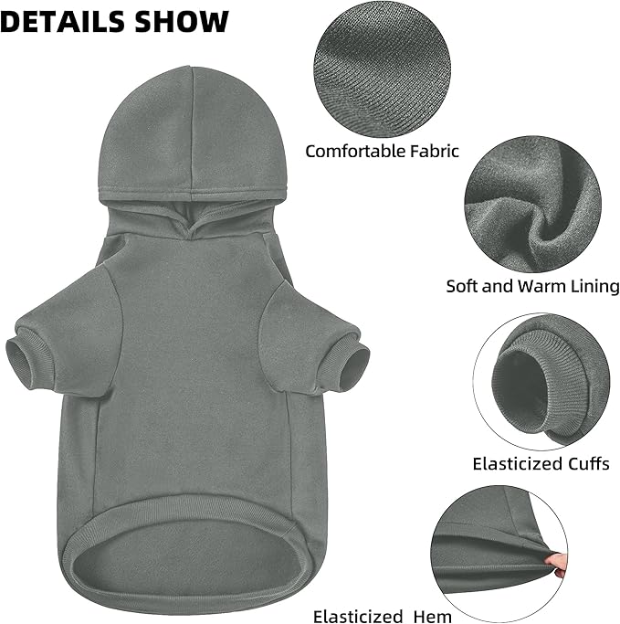 GreenJoy Dog Sweater Dog Hoodie Cold Weather Dog Coat Hooded Sweatshirt for Puppies,Cats, Small Medium Large Dogs (Grey(I Love My Dad), Medium)