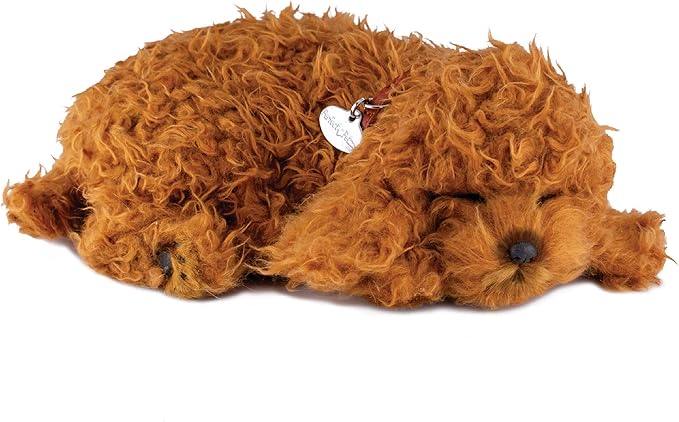 Poodle, Dog Toys for Kids and Elderly, Realistic Dog Stuffed Animals, Battery-Operated Stuffed Dog, Companion Interactive Pets with Synthetic Fur