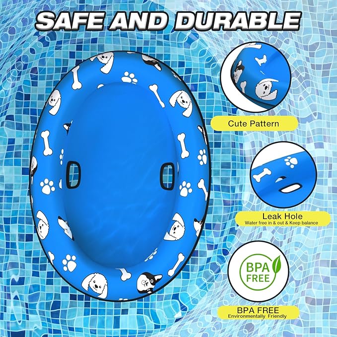 MICOOYO Dog Float Raft - Inflatable Dog Swimming Float for Summer Dogs Water Floats (Small)