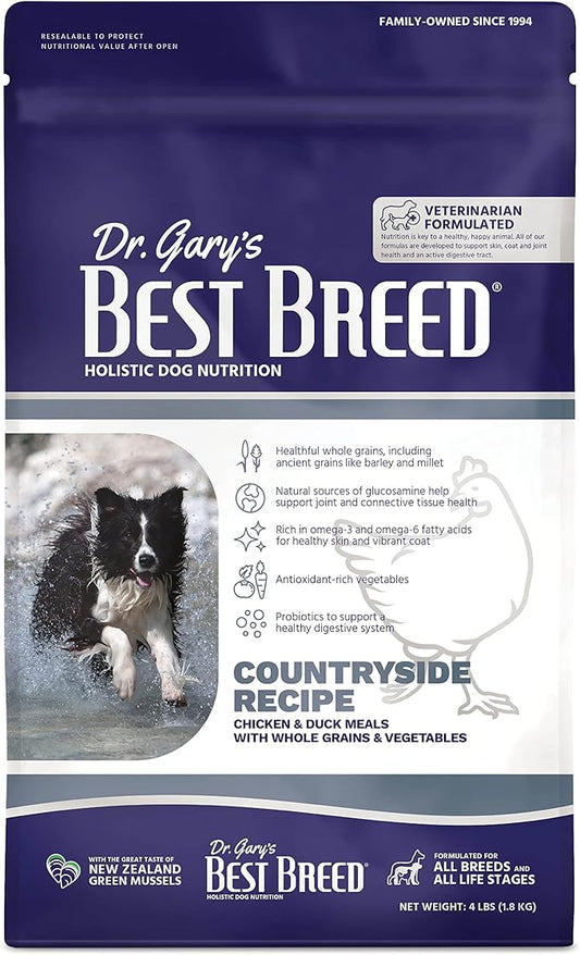 Best Breed Dr. Gary's Countryside Recipe Slow-Cooked in USA, Natural Dry Dog Food for All Breeds and Sizes, 26lbs.