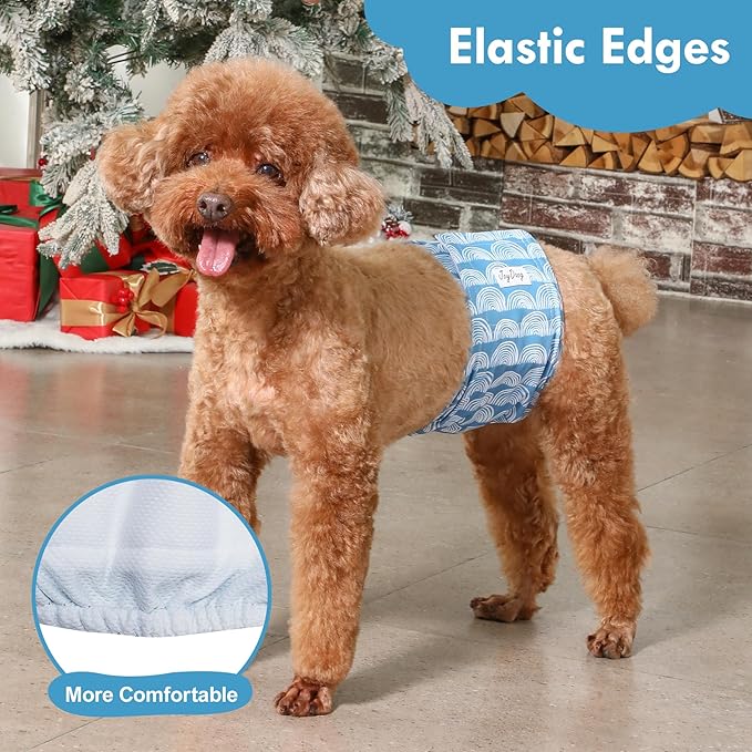 Reusable Dog Belly Bands for Male Dogs Diapers,5 Pack Premium Washable Dog Diapers Male Doggie Nappies Wrap,XXL