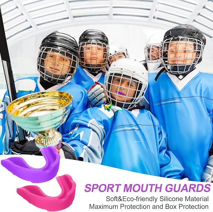 BBTO 6 Pcs Youth Kids Mouth Guard for Sports, Boys Girls Mouth Guard with Case, Mouthguard for Wrestling Boxing Basketball Hockey Football