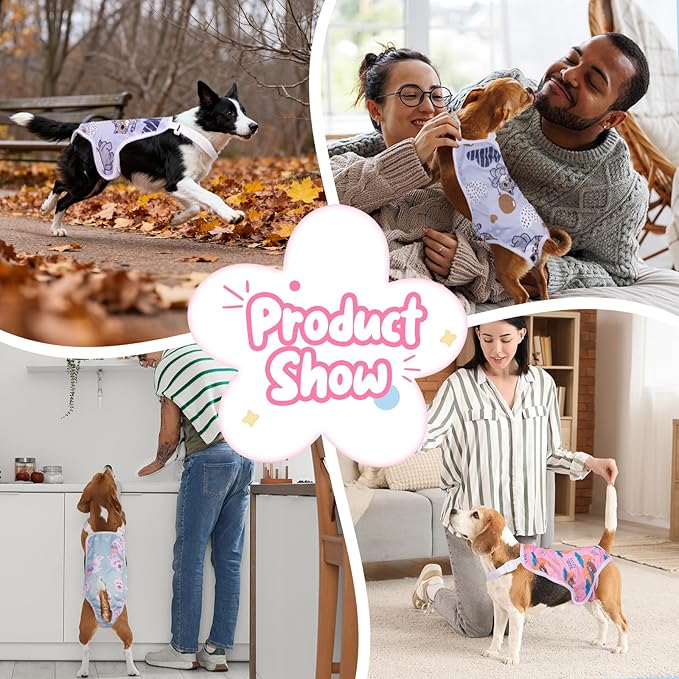 3 Pack Washable Female Dog Diapers with Adjustable Suspender, Reusable Sanitary Panties for Dogs in Heat, Leak-Proof Design for Small Dogs