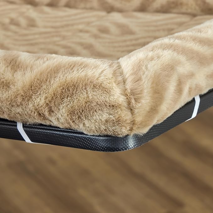 MidWest Homes for Pets QuiteTime Deluxe Wave Bolster Bed for Extra Large Dogs; Easily Machine Wash and Dry; Tan; 48"; 40248-WVTN