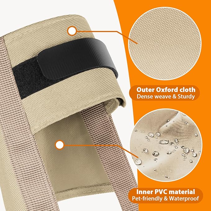 Mayerzon Dog Muzzle for Large Medium Small Dogs, Adjustable Fit, Soft & Sturdy Fabric, Prevents Fierce Barking Biting Chewing, Ideal for Grooming Walking Vet Visits, Allows to Pant Drink (Khaki, M)
