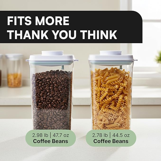 Bop Top Airtight Food Storage Containers with Lid 135 oz | Kitchen Canister Sets | Air Tight Pantry Container | Pop Top Dry Food Storage Containers for Snacks, Sugar, Flour, Baking, Cereal, Pasta